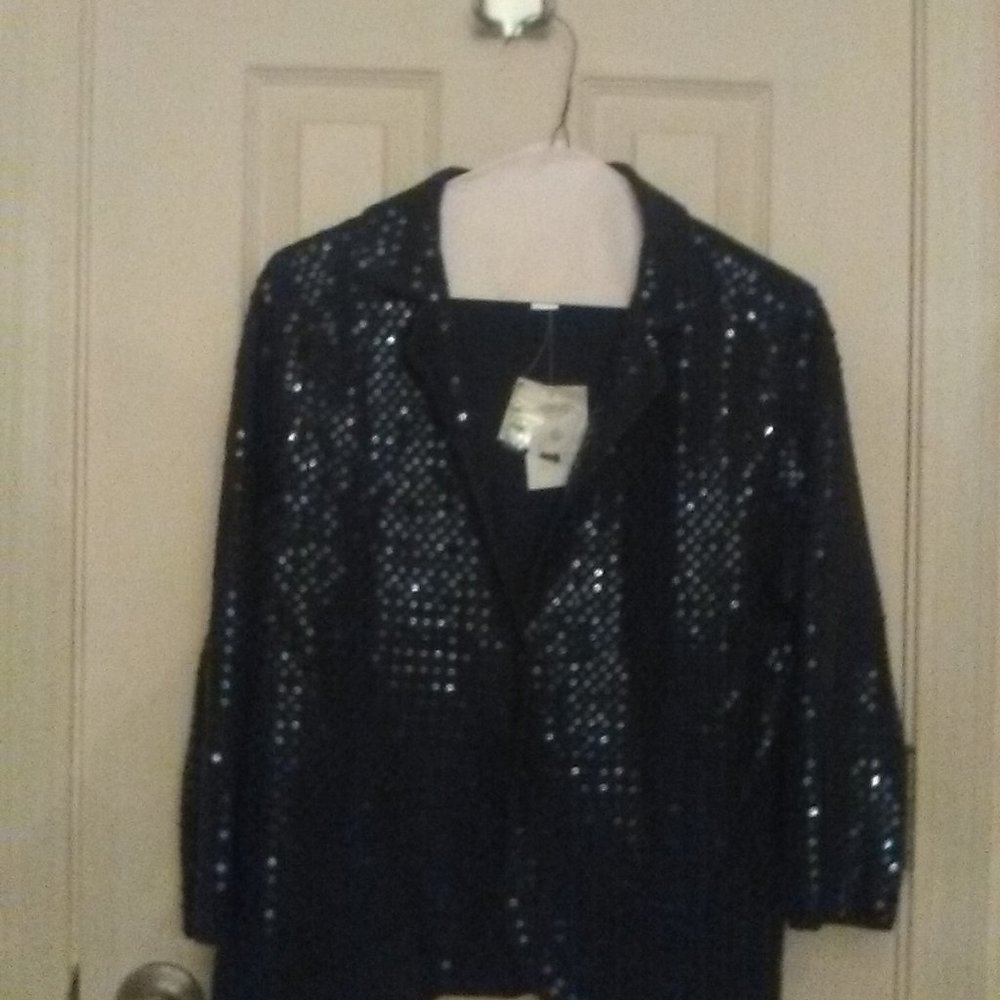 Talbots Sequin Accented Indigo Blue Sweater